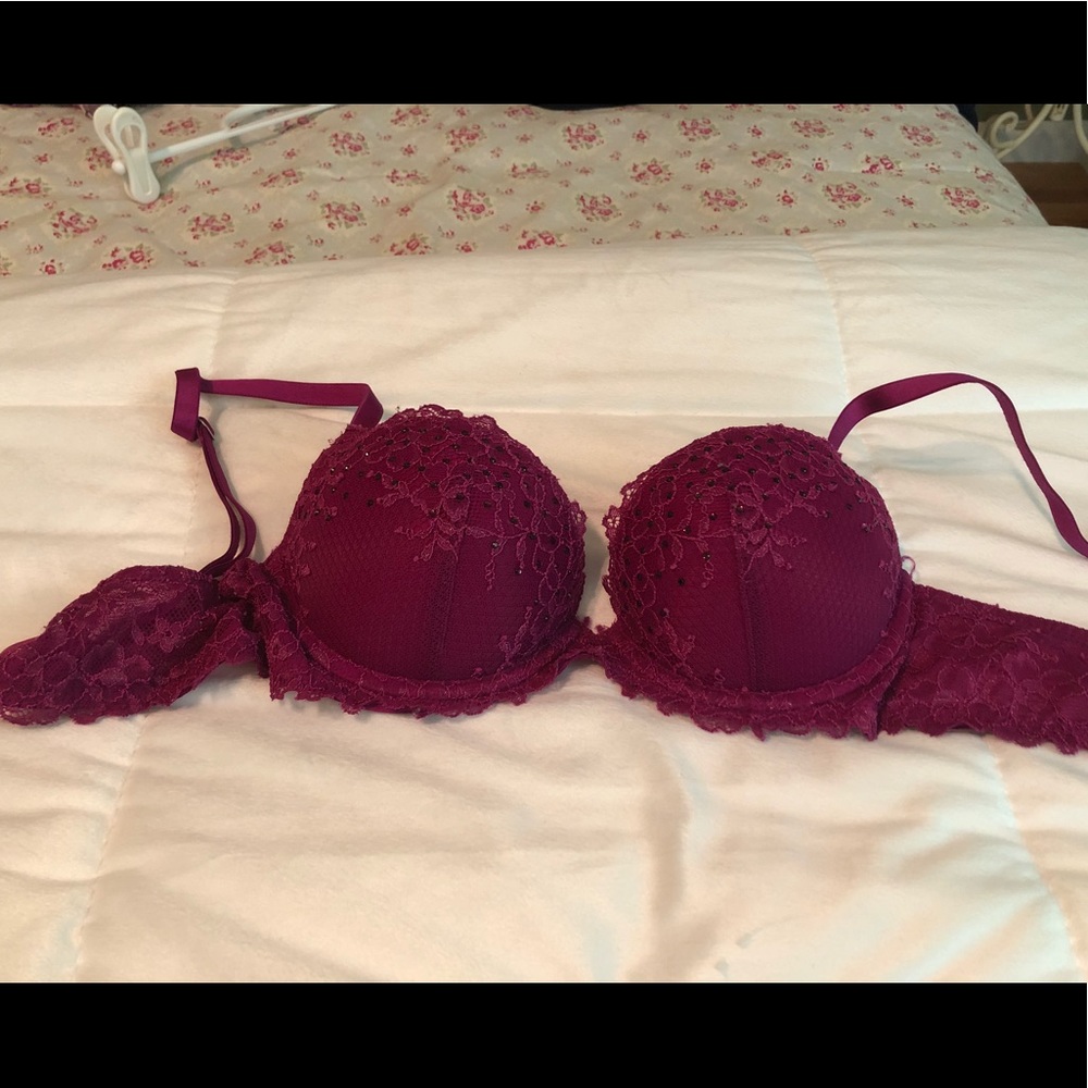 Aerie Magenta Beaded Bra